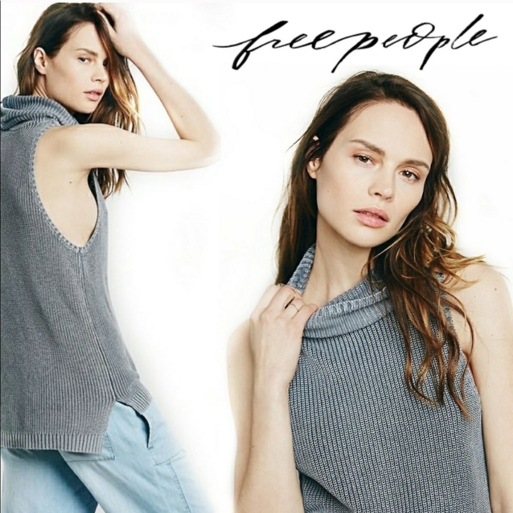 Free People Sleeveless Rollneck Sweater Tank - Picture 2 of 8